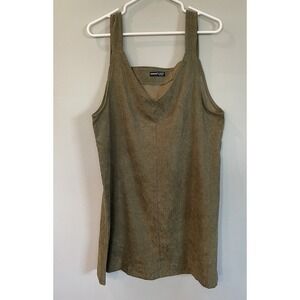 Shein Green Jumper L V-Neck Dress Micro Corduroy N1